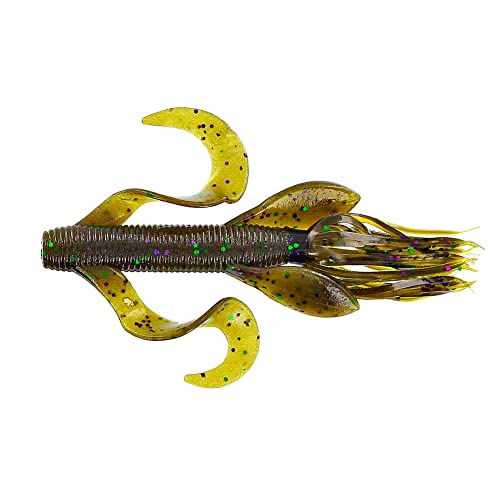 Yamamoto 4'' KREATURE / 7 PACK / GREEN PUMPKIN W/ GREEN & PURPLE FLAKE