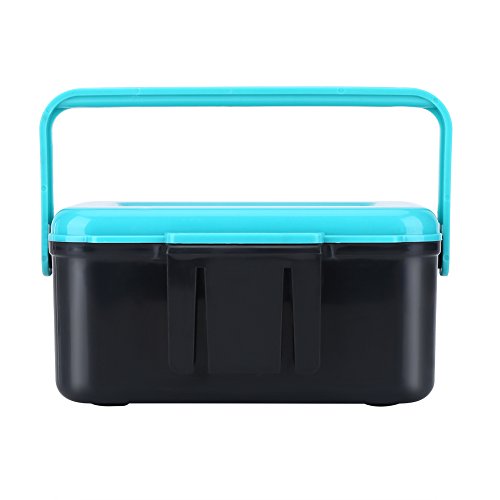 VGEBY1 Fishing Lure Box, Bright Blue Portable Plastic Fishing Bait Holder Box with Clip for Worm Earthworm Lure Storage