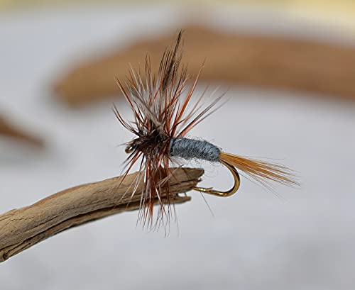 Adams Dry Fly Tied on Mustad Signature Hooks - 1 Dozen Flies - style: Hook #14
