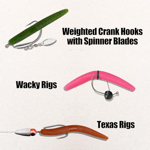 Worms for Bass Fishing FS/RE-04 | Salted Soft Plastic Fishing Lures ,with Hook Slot,Saltwater Freshwater Bass Baits - color: Mixed Color-40pcs
