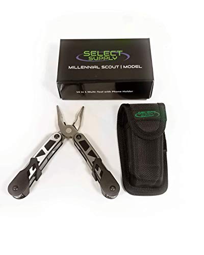 16 in 1 Multitool Pocket Knife Multipurpose Pliers with Phone Holder Stand - Hunting, Camping, Fishing and Hiking
