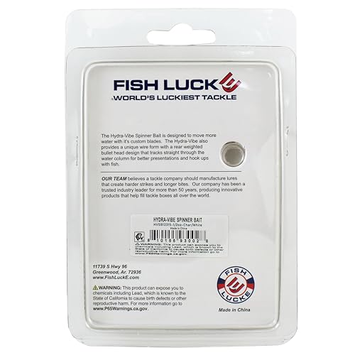 Hydra-Vibe Spinner Bait with Custom Blades - color: Chartreuse/White, size: 1/2 OZ