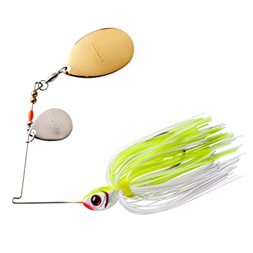 Booyah Colorado Blade Spinner-Bait Bass Fishing Lure - color: White/Chartreuse, style: Colorado/Indiana (3/8 Oz)