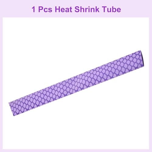 DMiotech Heat Shrink Sleeve Wrap Tubing x Tube Tubing for Fishing Rod Grips and Other Grips, Non Slip - Insulation - Waterproof 40'' Lengths, Dia 30mm Purple Scales - color: Purple Scales, size: Dia 30mm