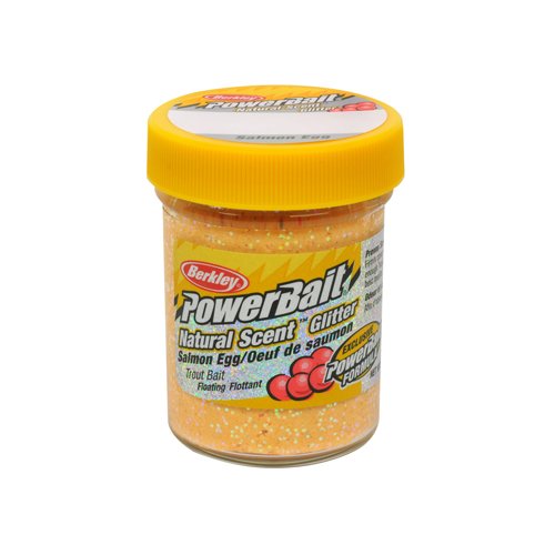Berkley Powerbait Natural Glitter Trout Dough Bait Salmon Egg Scent/Flavor, Salmon Peach