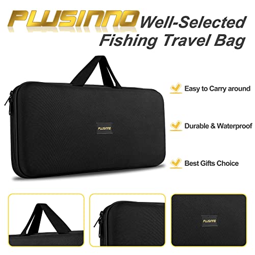 PLUSINNO Fishing Rod, Telescopic Fishing Rod and Reel Combo, Collapsible Travel Fishing Pole Rod Starter Kit, Carbon Fiber Fishing Rods and 12 +1 Bearings Stainless Steel, Fishing Gifts for Men Adults - color: Full Kit with Carrier Case, size: 2.1m 6.89ft