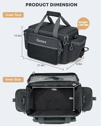 Gonex Fishing Tackle Bags for Saltwater & Freshwater, Fishing Gear Storage Bag with Water Resistant Bottom Suitable for 3600 3700 Size Tackle Box
