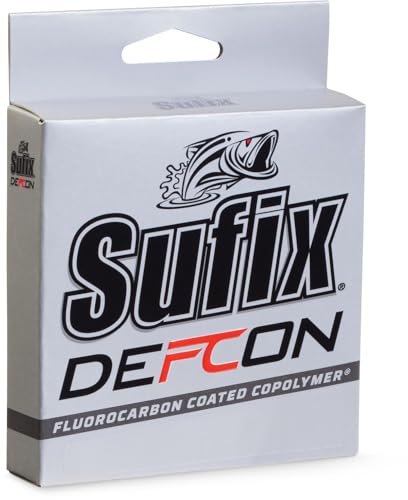 Sufix Defcon Fluorocarbon Fishing Line, Heavy-Duty Line with Extreme Abrasion Resistance and Strength, 17 lb, Clear