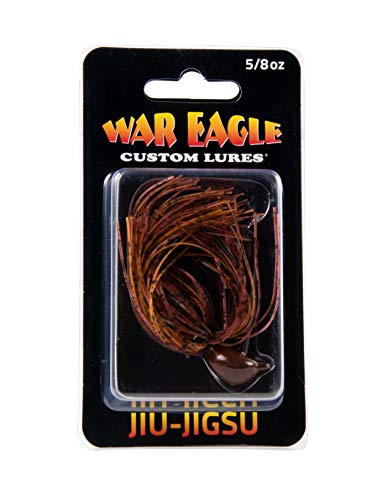 War Eagle Jiu-Jigsu Bass Fishing Lure with Weed Guard and Hole-in-One Style Skirt - color: Amber Brown