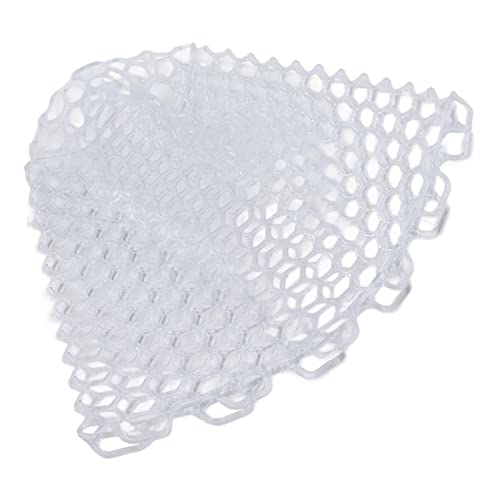 Fly Fishing Landing Net, Collapsible Clear Rubber Replacement Bag with Soft Mesh for Angler, White 21cm Depth
