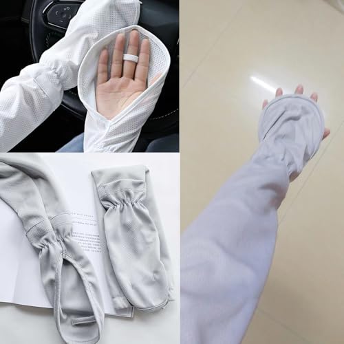 2 Pair Sun Gloves UV Sun Protection Driving Gloves Non-Slip Fingerless Cooling Arm Sleeves Hand Covers for Sunblock Sunscreen Women Driving Biking Mowing Lawn Summer Outdoor Cycling