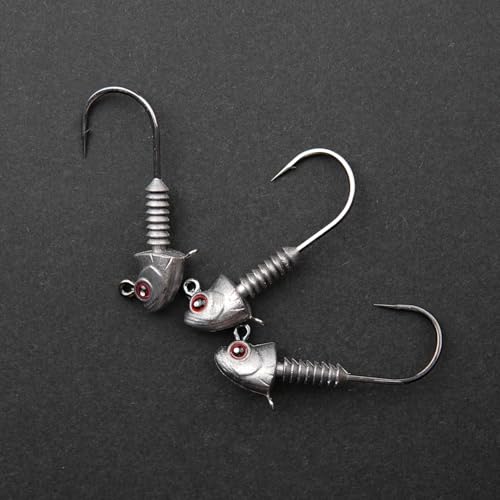 Swimbait Jig Heads with Stacked Cone Keeper, Minnow Style Eye Fishing Jighead 3/16 1/4 3/8 1/2oz (15 PCs) - color: White, size: 3/8oz - 4/0 - 15 pack