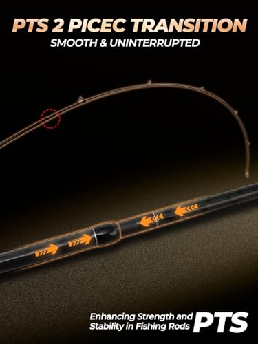 Jenseits Carbon Fiber Fishing Rod Series (6-12 Ft), Spinning & Casting Rods with Stainless Steel Ceramic Guides, Fast Action Fishing Pole for Bass, Trout, Walleye & Surf Fishing - size: 8'0"-Medium Heavy-Fast-Black, style: Spinning