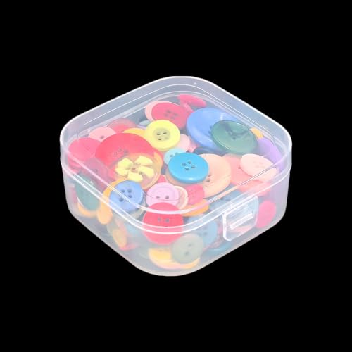 12 Pieces Square Empty Mini Clear Plastic Storage Box, 3.54x3.54x1.5 inch | Hinged Lids, For Small Items, Craft Projects - size: 3.54 x 3.54 x 1.5 inch