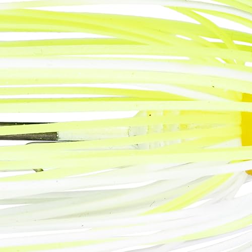 Strike King Thunder Cricket Fishing Lure, Vibrating Swim Jig, Silver Blade, 4/0 Jungle-Style Flipping Hook - color: Chartreuse White, size: 3/8 oz