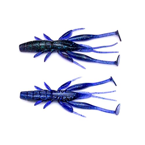 8 PCS Soft Crawfish Lures Fishing Craw Baits Artificial Lures Baits Swimbait for Carp Bass Crawfish Lure Artificial Swimbait Outdoor - color: dark blue 1