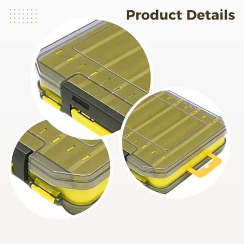 Waterproof Tackle Box With Handle, Double Sided Lure Storage Box 14 Compartments, Clear 7.8 X 5.3 X 1.4 In