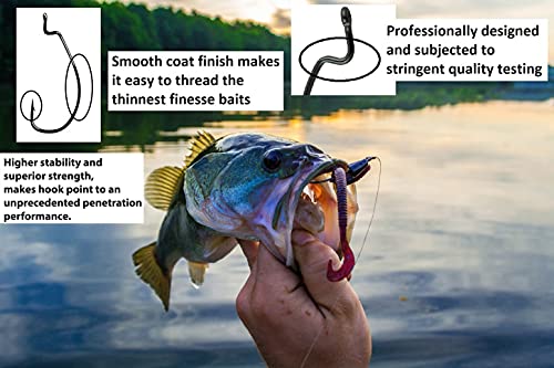 Angler's Grotto EWG Offset Shank Worm Hook | 15/25 Count Per Pack | Freshwater Saltwater Fishing Hooks | High Carbon Steel Extra Strength | Size #1#1/0#2/0#3/0#4/0#5/0 - size: Size #1/0, 25 Count