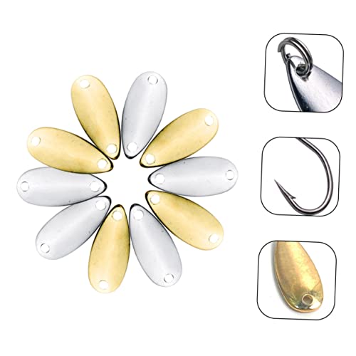 LIOOBO 20pcs Metal Fishing Bait Blades Durable Lure Making Kit for Small Fish Gold Great Fishing Supplies for Enthusiasts
