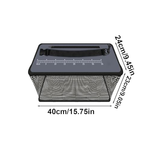 Floating Fish Basket Large Foldable Easy to Use | Fishing Net Cage for Caught Fish Keeping Minnows Shrimp Leaches Other Baits Fresh Water Saltwater