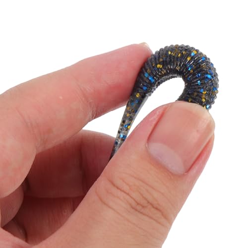 Didiseaon Soft Fishing Lures 7.5cm 15pcs High-Density -Free Swimming Worm Baits for Bass Carp Fishing Portable Artificial Baits for Freshwater Anglers