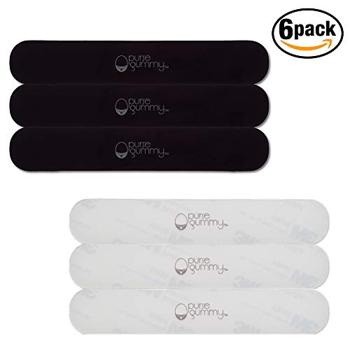Purse Gummy - Stop Strap Slips - the ORIGINAL Non Slip Grip Strip Pad for Handbag Strap as seen on Today Show - Shoulder Bag, Tote bag, Cushion Accessory - SET of 6 PIECES - color: Black & Semi-Clear
