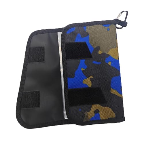 Soft Lures Storage Bag Fishing Baits Binder Carrying Fishing Leader Tackle Wallet Bag with Carabiner Baits Storage Pouches - color: camouflage blue