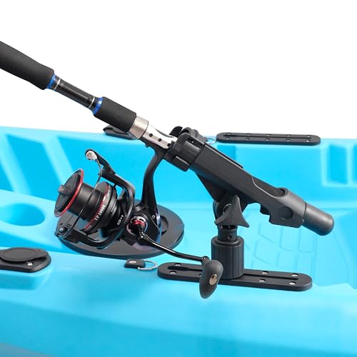 2 Pack Fishing Rod Holder with Track Mount Universal T-Shaped Screw Mounted on Rail for Kayak, Canoe, Fishing Boat - color: 2Pack Rod Holders
