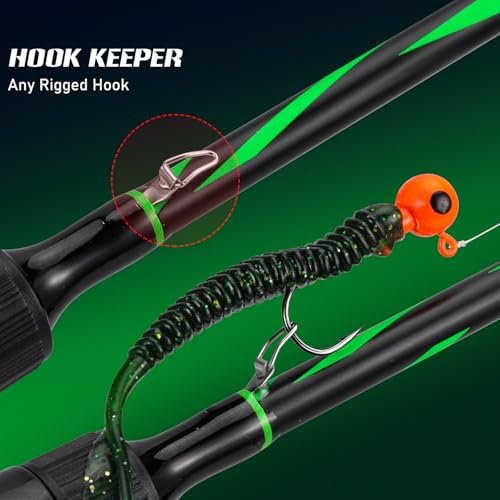 One Bass Fishing Rod, Lightweight Graphite Spinning & Casting Rod with Super Polymer Handle - color: Spinning Rod, size: 7'0"