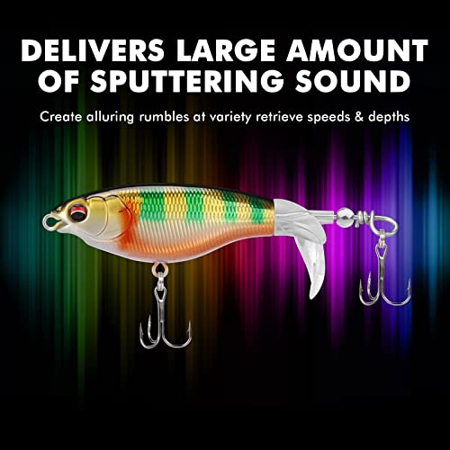 TRUSCEND Popobait Easy Catch Fishing Lures with BKK Hooks, Instant Startup, Longer Cast, Balanced Spray/Sound/Swim, Plopper Topwater Lures for Bass, Trout, Pike, Walleye, Freshwater Saltwater Fishing - color: B-2.8",0.2oz