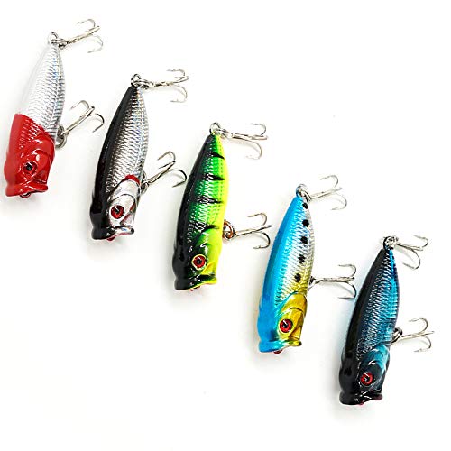 Seasky Fishing Plug Lures Micro Popper Topwater Trout Attack in Freshwater - color: Redhead