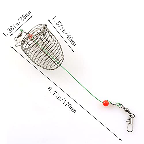 6pcs Stainless Steel Wire Carp Fishing Bait Feeder Basket Holder Fishing Tackle Accessories