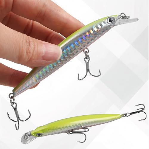 Fishing Lures Kit Crankbait Minnow Jerkbaits Popper Lures Shadllow Deep Diving Swimbaits Pencil Walleye Lures Artificial Hard Fishing Baits for Bass Trout Redfish Saltwater Freshwater - color: Jerkbaits-8pcs