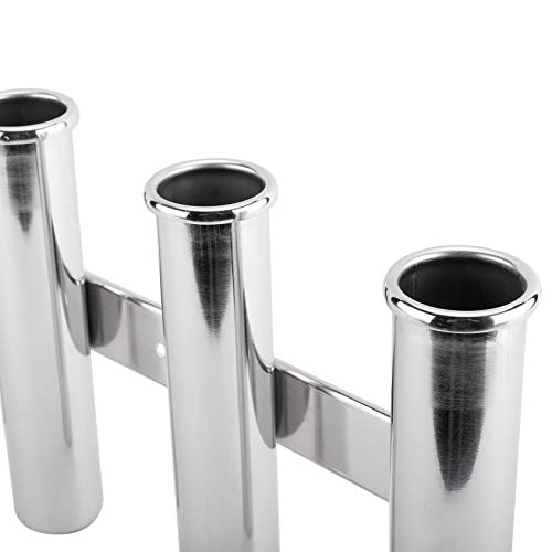 YaeMarine Fishing Rod Holder 316 Stainless Steel Fishing Rod Rack 3Tube/4Tube/5Tube/6Tube Mirror Finish for Marine Boat Yacht Camper - style: 5 Tube