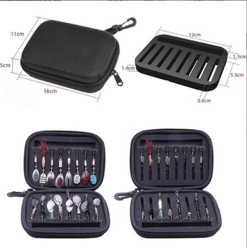 Waterproof Fishing Lure Storage Binder Bag, EVA Bait Organizer Case, Portable Leader Wallet Tackle Binder for Spinner Baits & Fishing Gear