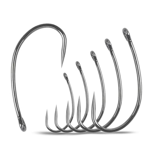 Barbless Fishing Hooks Curve Shank Carp Trout Circle Hooks Crank Fly Tying Hooks Carp Leader Hair Bait Rigs Fishing Accessoires for Freshwater Saltwater - size: 2#_80pcs