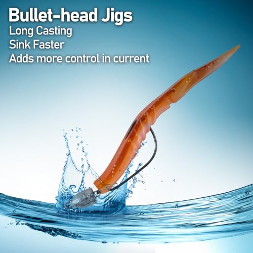 Dr.Fish 20 Pack Texas Jig Head with EWG Hooks, Swinging Bullet Jigs Bass Fishing Worm Hooks Bullet Sinker Wide Gap Hook - size: 3/8oz(#3/0)