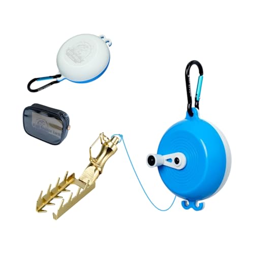 Professional Fishing Baits Hard Equipment with 30m Line for Lures Saver Fishing Retrievers Savers - color: White and blue