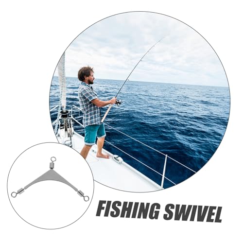 LIOOBO Sea Fishing Three-Prong Swivel Fishing Rigs Fishing Gear Bulk for Bass Cast Saltwater Tackle Connector - size: 6.30X4.00X0.20CM