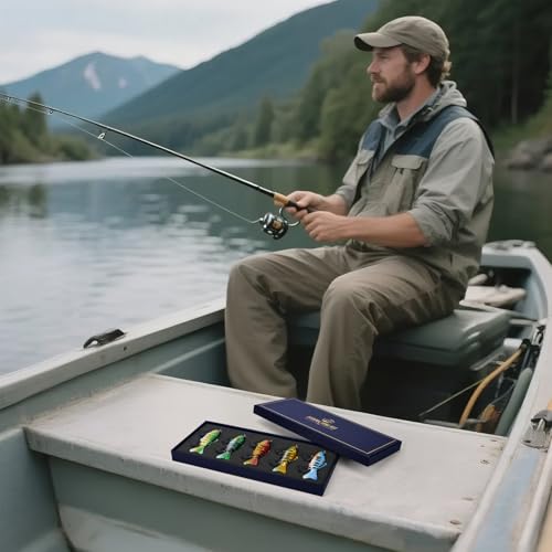 5PCS Glide Bait Fishing Lures Kit, 2026 Surprise Gift for Men & Teen Boys | Fishing Gear for Dad,Bass Fishing Lures Gift Set with Premium Gift Box, Hard & Soft Baits for Bass Trout Pike Salmon - style: 5b