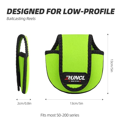 RUNCL Baitcasting Reel Bag – Protective Storage Pouch for Baitcasting Reels & Spinning Reels, Lightweight & Durable, Ideal for Freshwater & Saltwater Fishing Trips (Green & Black) - color: B-Green & Black