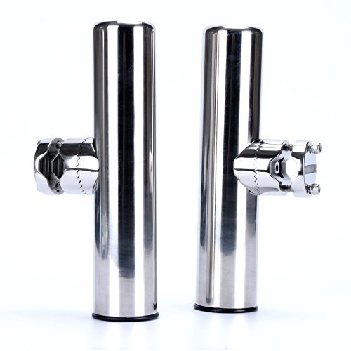 Amarine Made 2pcs Stainless Clamp on Fishing Rod Holder for Rails 7/8 Inch to 1 Inch