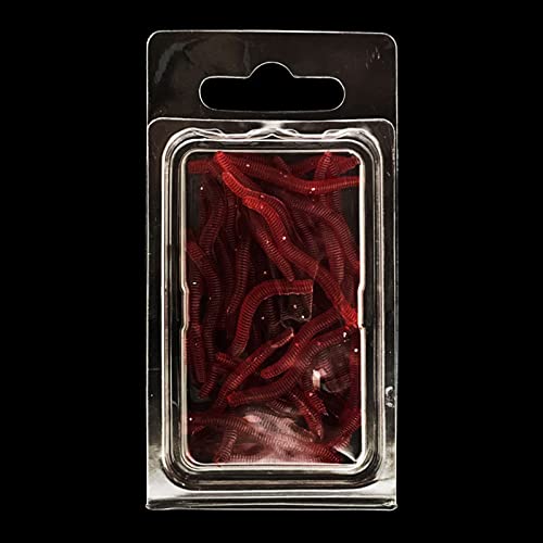 Lures Baits Soft Artificial Earthworm Freshwater Saltwater Bass Soft Lures Fishing Accessories Lifelike-Fake Bloodworm-grub - color: 8cm20 packs