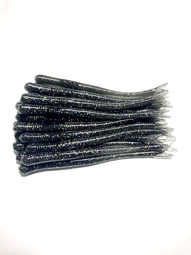 20 Pcs 4-1/2" Drop Shot Finesse Worms (Scent, Float), Soft Plastic Worms, Bass Fishing Worms - color: Smokin Shad