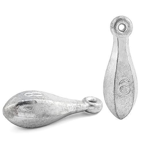 Dr.Fish Bank Sinkers Lead Fishing Weights, 1-32oz/2LB, Freshwater Catfishing Weights River Channel Surf Fishing Saltwater - size: 4oz-5 Pack