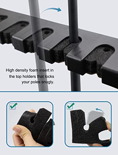 Horizontal Fishing Rod Rack Holders Wall-mounted Fish Pole Holder for Garage & Boat 6-Rod Storage Racks -1 Pair Rod Holder Rod Holder (1 Pair Vertical Black) - color: 1 Pair Vertical Black