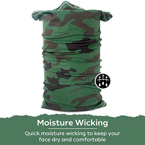 Neck Gaiter for Men & Women - UPF 50+ Sun Protection, Fishing, Cooling - color: Camo