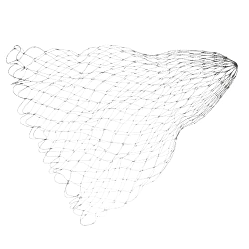 60×40cm Rubber-Coated Dyneema Fishing Landing Net Replacement – 3.5cm Large Mesh, Gray, for Sea/River/Lake/Boat Fishing