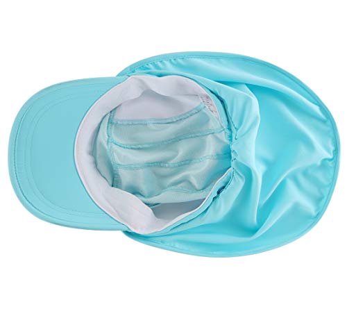 Connectyle Kids Sun Hat with Removable Neck Flap UPF 50+ Sun Protection Baseball Cap Summer Beach Sun Hats 3-6 Years - color: Aqua Blue