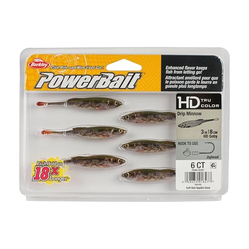 Berkley PowerBait Drip Minnow Fishing Soft Bait - color: HD Goby, size: 3"